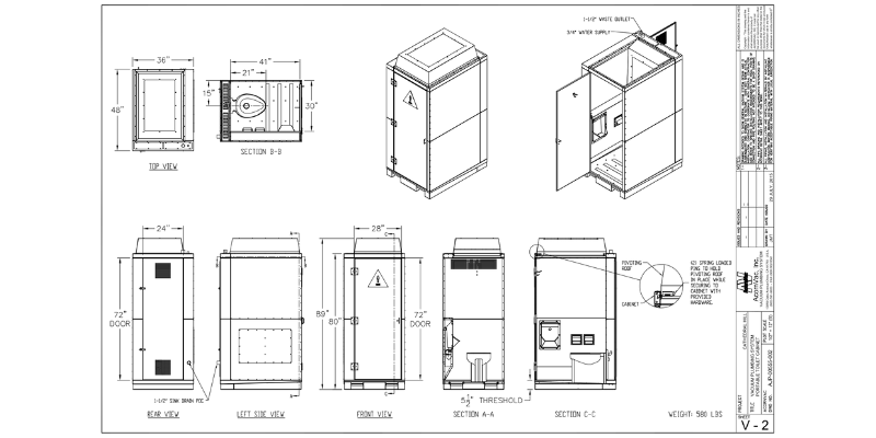 Modular bathroom, prefabricated restrooms, jobsite toilet